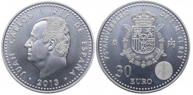 2013. Juan Carlos I (1975-2014). 30 Euros. Ag. SC. Est.45.