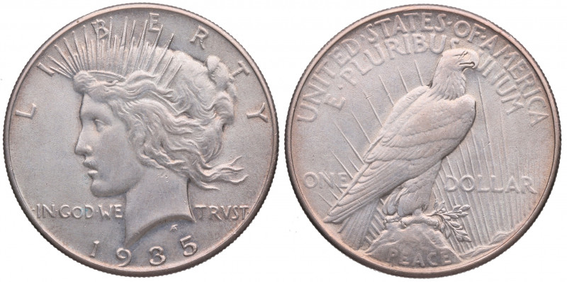 1935. Estados Unidos. 1 Dolar. Ag. 26,81 g. SC-. Est.45.