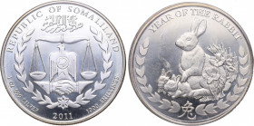 2011. Somalia. 1000 shillings (1 onza de plata). Ag. 31,25 g. PROOF. Est.70.