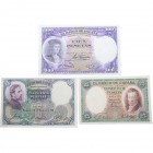 1931. II República (1931-1939). 3 Billetes de 25,50 y 100 pesetas. EBC+. Est.40.