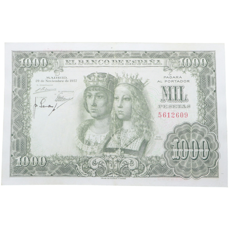 1957. Estado Español (1936-1975). 100 pesetas. Sin serie. EBC. Est.80.