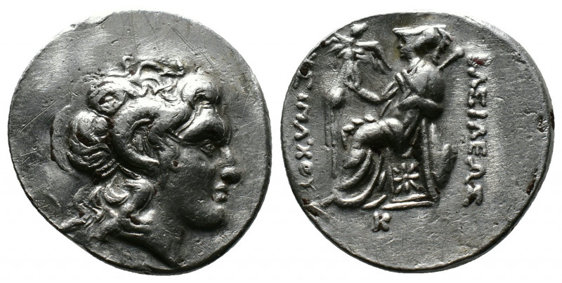 KINGS OF THRACE. Lysimachos (305-281 BC). Drachm. Uncertain mint.
Diademed head ...