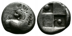 (Silver 2.29g 13mm) THRACE, Chersonesos. (Circa 386-338 BC). AR Hemidrachm.
Forepart of lion right, head left.
Rev: Quadripartite incuse square
McClea...