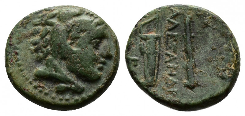 (1.46g 12mm Bronze) Kings of Macedon. Sardeis. Alexander III "the Great" 336-323...