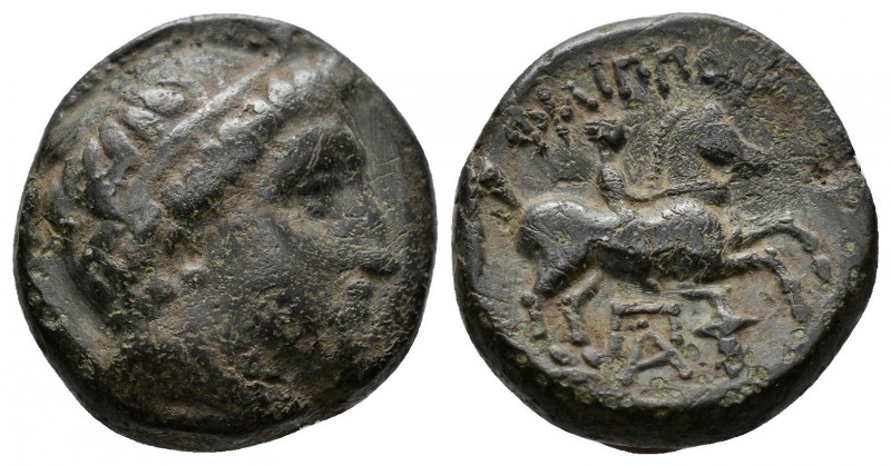 (Bronze, 5.56g 16mm) Kings of Macedonia, Philip II, 359-336 and posthumous issue...