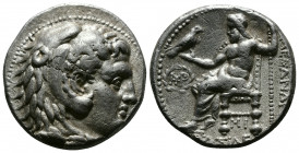 (Silver 16.99g 27mm) Seleukid Kingdom. Seleukos I Nikator, 312-280 BC. AR Tetradrachm. Babylon
Head of Herakles facing right, wearing lion\'s headdres...
