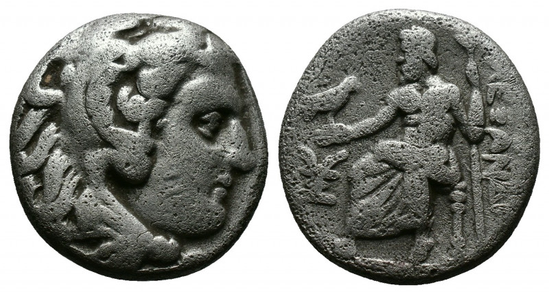 (Silver 3.99g 16mm) Kingdom of Macedon. Alexander III 'the Great' AR Drachm. Sar...