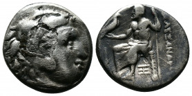 (Silver 4.15g 17mm) Kingdom of Macedon, Alexander III 'the Great' AR Drachm. circa 318-301 BC. 
Head of Herakles right, wearing lion's skin
Rev: Zeus ...