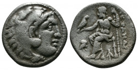 (Silver 4.07g 18mm) Kingdom of Macedon, Alexander III 'the Great' AR Drachm. Magnesia, circa 336-323 BC. 
Head of Herakles right, wearing lion's skin
...