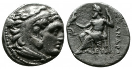 (Silver 4.08g 18mm) Kingdom of Macedon, Alexander III 'the Great' AR Drachm. circa 318-301 BC. 
Head of Herakles right, wearing lion skin headdress
Re...