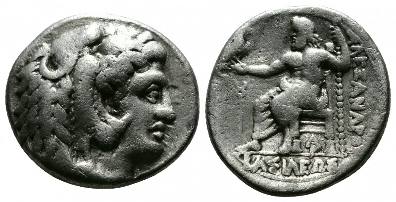 (Silver 4.13g 17mm) Kingdom of Macedon, Alexander III 'the Great' AR Drachm. cir...