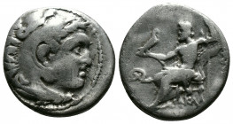 (Silver 4.07g 18mm) Kingdom of Macedon, Alexander III 'the Great' AR Drachm. circa 318-301 BC. 
Head of Herakles right, wearing lion skin headdress
Re...