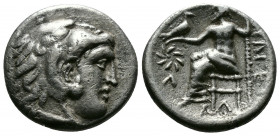 (Silver 3.18g 18mm) Kingdom of Macedon, Alexander III 'the Great' AR Drachm. circa 318-301 BC. 
Head of Herakles right, wearing lion skin headdress
Re...