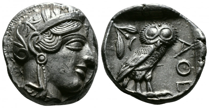 (Silver,17.17g 23mm) ATTICA. Athens. Tetradrachm (Circa 454-404 BC). AR
Helmeted...