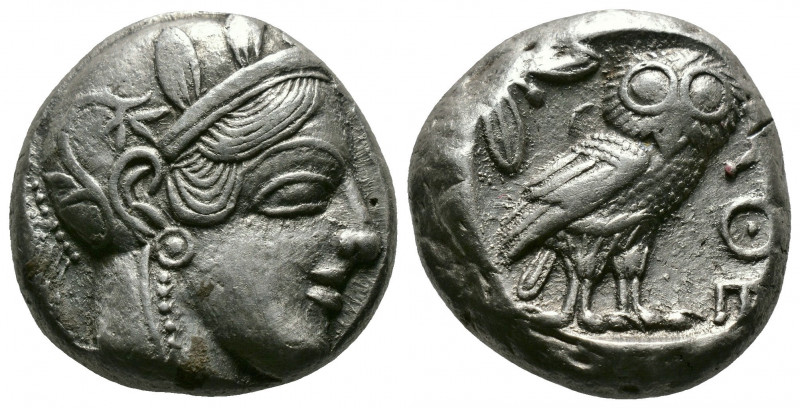 (Silver,17.00g 23mm) ATTICA. Athens. Tetradrachm (Circa 454-404 BC). AR
Helmeted...