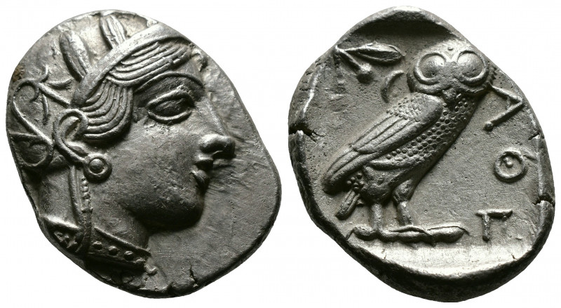 (Silver,17.07g 23mm) ATTICA. Athens. Tetradrachm (Circa 454-404 BC). AR
Helmeted...