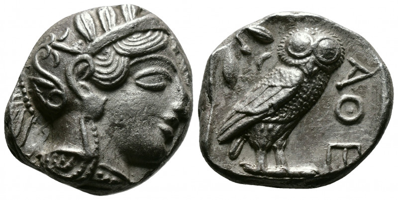 (Silver,17.05g 22mm) ATTICA. Athens. Tetradrachm (Circa 454-404 BC). AR
Helmeted...