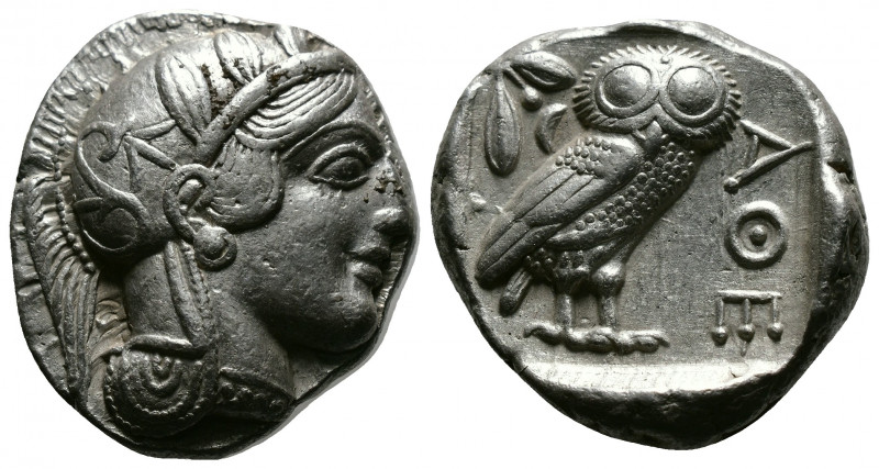 (Silver,17.12g 23mm) ATTICA. Athens. Tetradrachm (Circa 454-404 BC). AR
Helmeted...