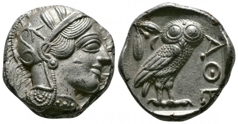 (Silver,17.21g 24mm) ATTICA. Athens. Tetradrachm (Circa 454-404 BC). AR
Helmeted...