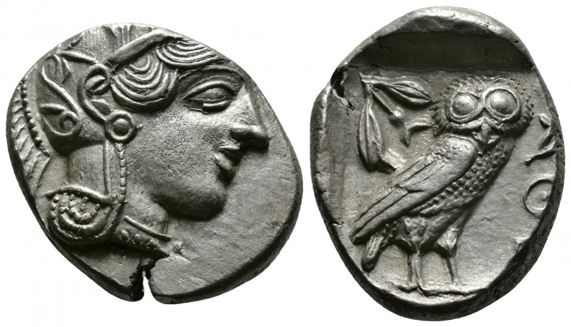 (Silver 17.15g 28mm) ATTICA. Athens. Tetradrachm (Circa 454-404 BC). AR
Helmeted...