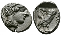 (Silver 17.15g 28mm) ATTICA. Athens. Tetradrachm (Circa 454-404 BC). AR
Helmeted head of Athena right, with frontal eye.
Rev: AΘE./ Owl standing right...