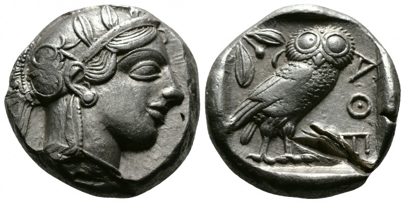 (Silver 17.17g 25mm) ATTICA. Athens. Tetradrachm (Circa 454-404 BC). AR
Helmeted...