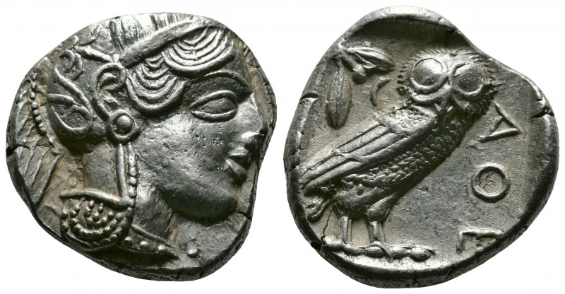 (Silver 17.15g 25mm) ATTICA. Athens. Tetradrachm (Circa 454-404 BC). AR
Helmeted...
