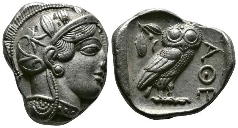 (Silver 17.20g 23mm)ATTICA. Athens. Tetradrachm (Circa 454-404 BC). AR
Helmeted ...