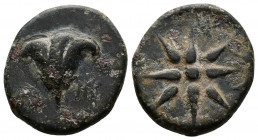 (3.84g 19mm Bronze) PONTOS, Uncertain (Amisos?). Circa 130-100 BC. AE 
Rose 
Rev. Star. 
SNG BM Black Sea 982; HGC 7, 313.
