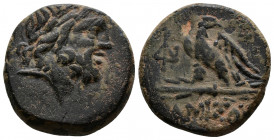 (Bronze, 8.52g 20mm) Pontos, Amisos Circa 95-70 BC. AE
 Laureate head of Zeus right 
Rev.Eagle standing on thunderbolt to left, head reverted.