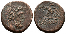 (Bronze, 8.24g 21mm) Pontos, Amisos . Circa 95-70 BC. AE
Laureate head of Zeus right 
Rev.Eagle standing on thunderbolt to left, head reverted.