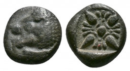 (1.03g 9mm Silver) Ionia. Miletos 550-400 BC. Diobol AR 
Forepart of lion left 
Rev. stellate pattern within incuse square. 
 SNG Kayhan 476-82.