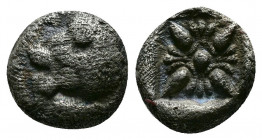 (0.90g 9mm Silver) Ionia. Miletos circa 500 BC. Diobol AR 
Forepart of lion right, head left 
Rev.Stellate design within incuse square. 
SNG Kayhan 47...