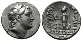 (Silver 4.11g 20 mm)KINGS OF CAPPADOCIA. Ariarathes V Eusebes Philopator (Circa 163-130 BC). Drachm AR
Diademed head right.
Rev: thena standing left, ...