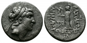 (Silver 3.76g 18mm) KINGS OF CAPPADOCIA. Ariarathes V Eusebes Philopator (Circa 163-130 BC). Drachm AR
Diademed head right.
Rev: thena standing left, ...