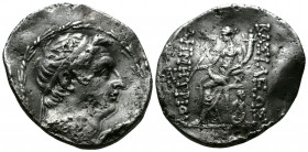 (Silver 16.46g 30mm) Seleukid Empire. Demetrios I Soter. 162-150 BC. AR Tetradrachm Antioch on the Orontes mint. 
Diademed head right within wreath
Re...