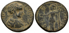(5.63g 23mm Bronze) ARCADIA, Phigalia. Caracalla. AD 198-217. AE. 
Struck circa AD 198-209. Laureate, draped, and cuirassed bust right 
Rev. ΦI-A-ΛЄωN...