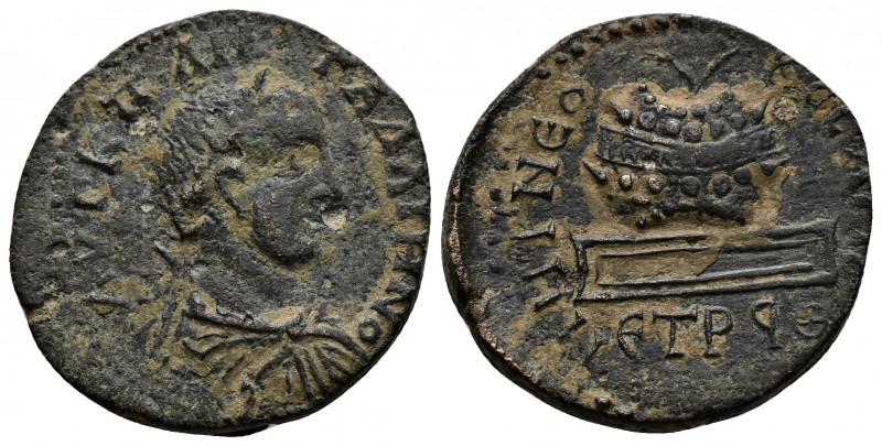(10.78g 26mm Bronze) Pontus Neocaesarea,Gallienus AE . Dated CY 199 = AD 262/3. ...
