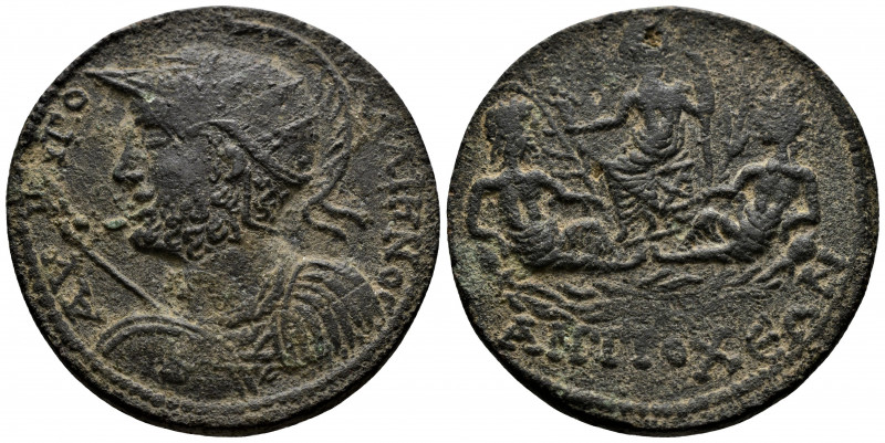 (22.52g 35mm Bronze) CARIA. Antiochia ad Maeandrum. Gallienus (253-268) AE 
 AY ...