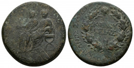(11.92g 26mm Bronze) LYDIA, Sardes. Germanicus and Drusus, Caesares. 23-26 AD. AE Asinius Pollio, Proconsul. 
Togate figures of Drusus and Germanicus ...