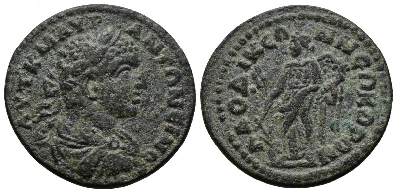 (6.17g 25mm Bronze) PHRYGIA. Laodicea. Caracalla (198-217). AE 
 Laureate, drape...