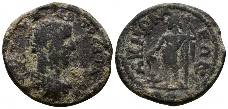 (6.91g 26mm Bronze) Phrygia Acmonea Trebonianus Gallus 251-253 AD. AE
radiate, d...