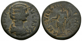 (6.40g 23mm Bronze) Pisidia, Antiochia. Julia Domna (Augusta, 193-217) AE
 IVLIA AVGVSTA - draped bust of Julia Domna right
 Rev: ANTIOCH GEN COL C, G...