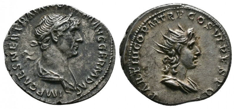 (3.48g 20mm Silver) Trajan AR Denarius. Rome, AD 116-117. 
IMP CAES NER TRAIAN O...