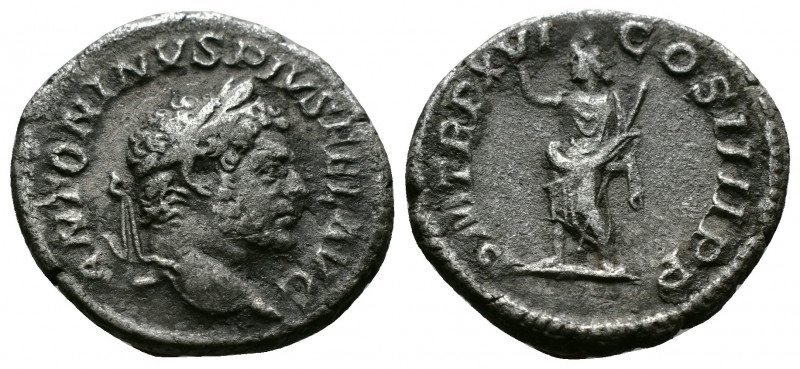 (Silver,2.95g 18mm) Caracalla AD 198-217. Rome. Denarius AR
laureate head right
...