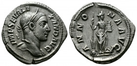 (Silver, 2.55g 21mm) Severus Alexander AD 222-235. Rome Denarius AR
laureate head of Severus Alexander right
Rev: Annona standing right, resting foot ...