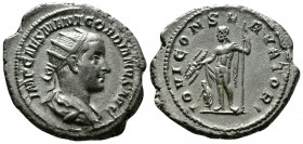 (Silver 5.06g 24mm) GORDIAN III (238-244). Antoninianus. Rome.
Radiate, draped and cuirassed bust right.
Rev: Jupiter standing facing, head left with ...