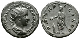 (Silver,3.73g 23mm) GORDIAN III (238-244). Antoninianus. Rome.
Radiate, draped and cuirassed bust right.
Rev: Gordian standing left, sacrificing over ...