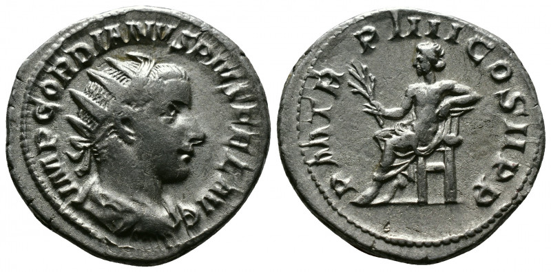 (Silver, 4.24g 23mm) Gordian III. AD 238-244. Rome. Antoninianus AR
radiate, dra...