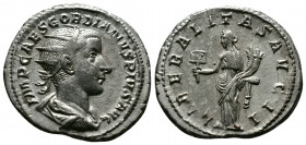 (Silver, 4.00g 23mm) Gordian III. AD 238-244. Rome. Antoninianus AR
radiate, draped and cuirassed bust of Gordian III right
Rev: Liberalitas standing ...